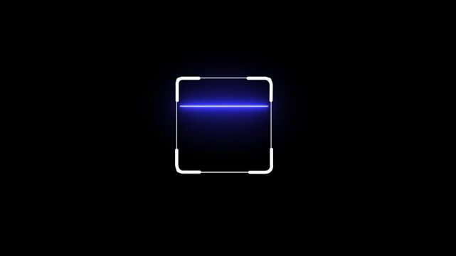scanner icon animation isolated scanner neon shine icon animation .fingerprint biometric scanning animation. Biometric scanning animation 4k Animation video on Black Background