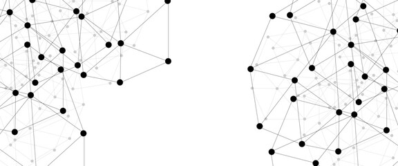 Abstract technology dot and line connection digital hi tech design concept background. Space for text. Vector illustration. Global network connection. Big data complex with compounds. © Rayhan