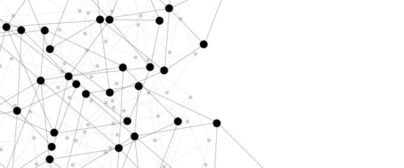 Abstract technology dot and line connection digital hi tech design concept background. Space for text. Vector illustration. Global network connection. Big data complex with compounds. © Rayhan