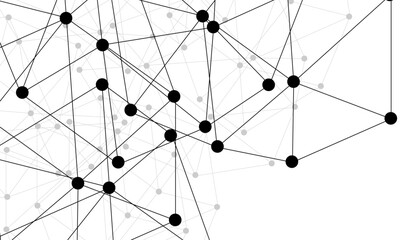 Abstract technology dot and line connection digital hi tech design concept background. Space for text. Vector illustration. Global network connection. Big data complex with compounds. © Rayhan