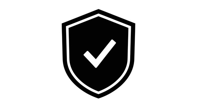Shield icon with check mark symbolizing safety assurance and verified protection against digital threats and online risks