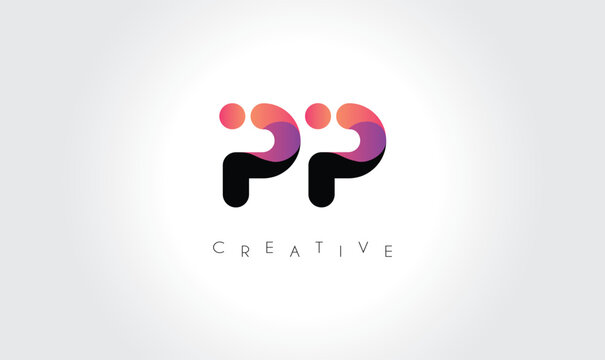 PP Modern Gradient Abstract Logo &ndash; Creative Rounded Lettermark Branding Design