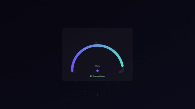 Download speed meter gauge animation modern network performance interface screen