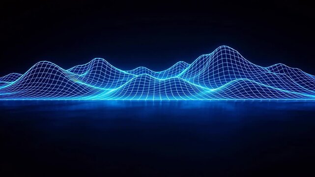Blue glowing digital wave pattern