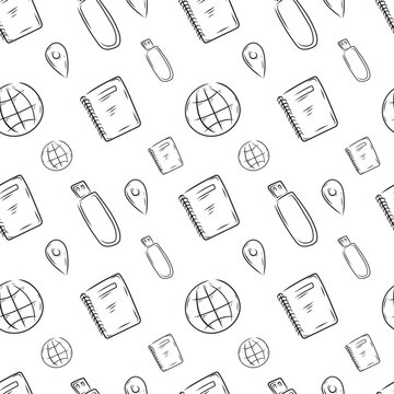 business pattern. startup seamless pattern. doodle business seamless pattern background