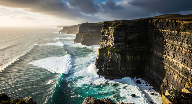 Ocean Cliffs with Dramatic View
