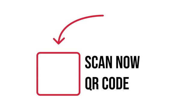 scan now qr code template with arrow pointing animation