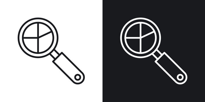 Prediction icons set in black and white stroke lines