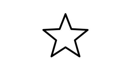 Fototapeta premium Simple hand-drawn outline star on a white background