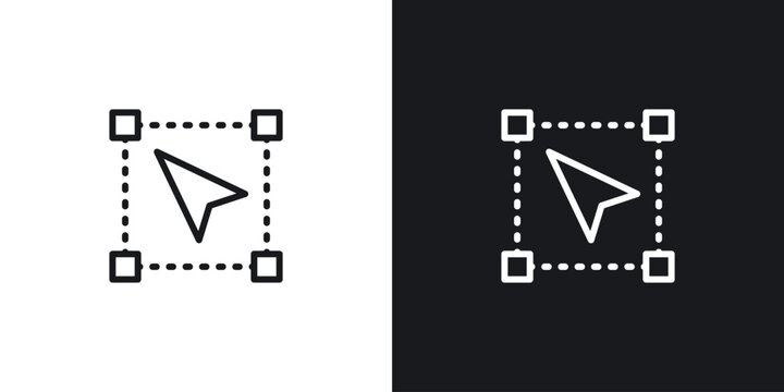 Selection tool icons set in black and white stroke lines