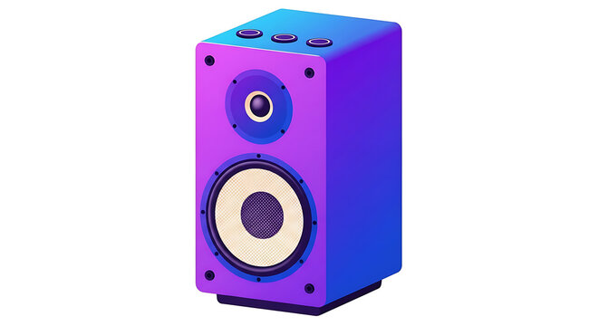 Purple and blue abstract geometric shapes with circular patterns and glossy finish