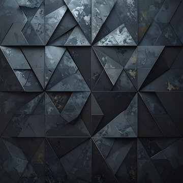 Abstract dark geometric triangle pattern in modern style with stone texture background