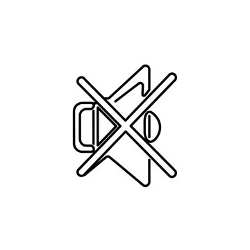 Mute Icon - Speaker with Cross Symbol.