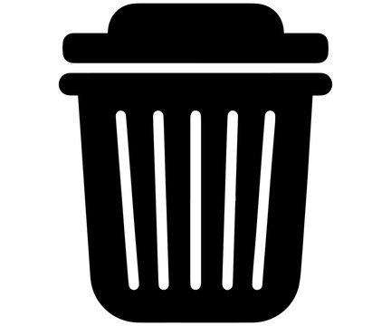 Trash bin silhouette vector &ndash; garbage can icon .