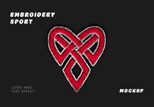 Embroidery Sport Logo And Text Effect Mockup