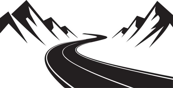 Mountain road landscape travel adventure highway vector illustration