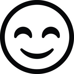 Fototapeta premium Simple black and white smiley face icon a universal symbol of happiness and positive emotion