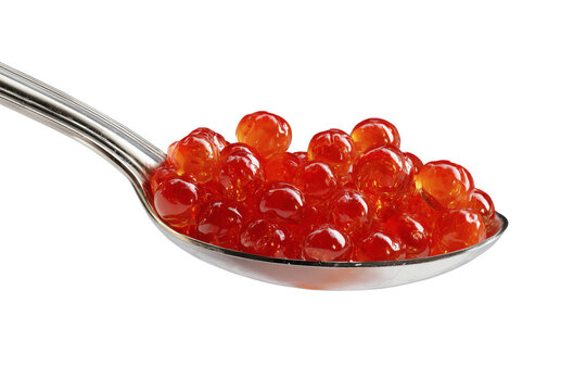 Red caviar isolated on transparent or white background, png