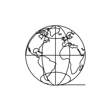 Earth Globe Outline - A Simple Representation of the World.