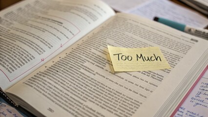 Obraz premium Book Page with Sticky Note Reading 