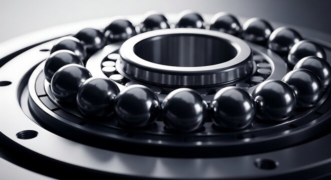 Close-up of a Ball Bearing - Precision Engineering and Mechanical Components.