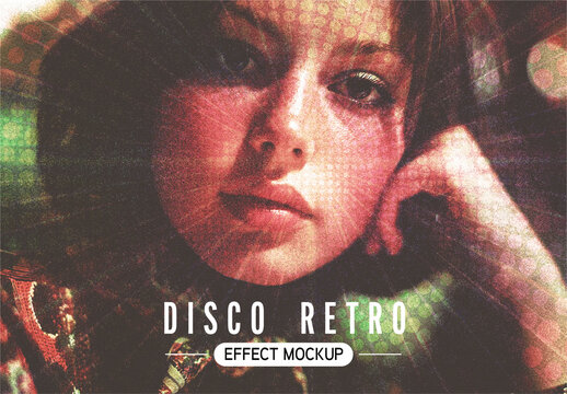 Disco Retro Effect Mockup