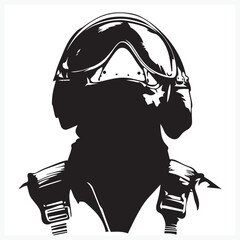 vector illustration of a pilot with a helmet. © bariyanto
