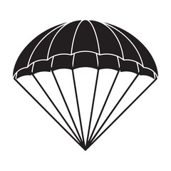 Black parachute vector illustration icon isolated on white background for skydiving and extreme sports design © Zulfa