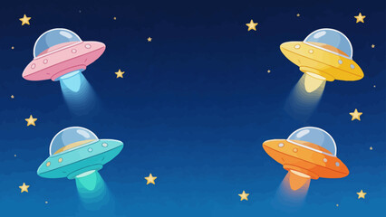 Colorful UFOs in Space © D3