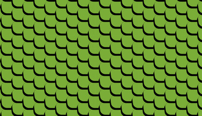 Green Fish Scales Seamless Pattern with Black Outline © Sarutt