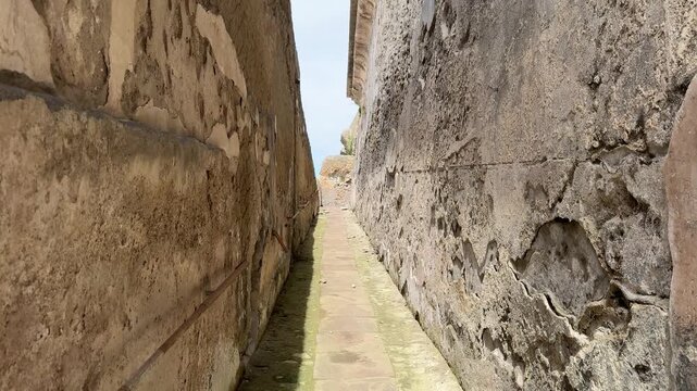 Ancient Roman Narrow Alley in Herculaneum