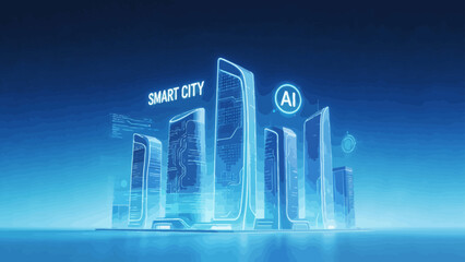 Futuristic smart city skyline © KW