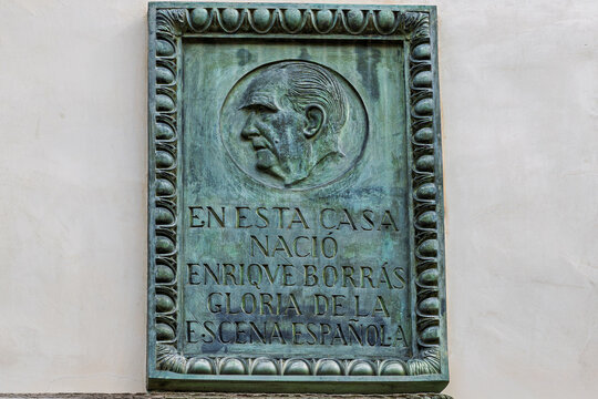 Barcelona, Spain - April 25, 2026: Enrique Borras memorial bronze plaque