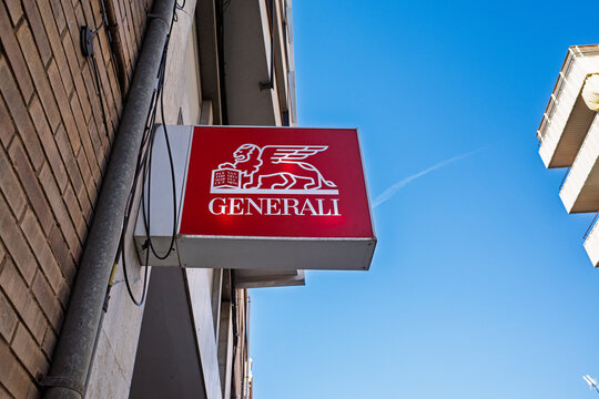 Badalona, Spain - April 25, 2026: Generali insurance company sign