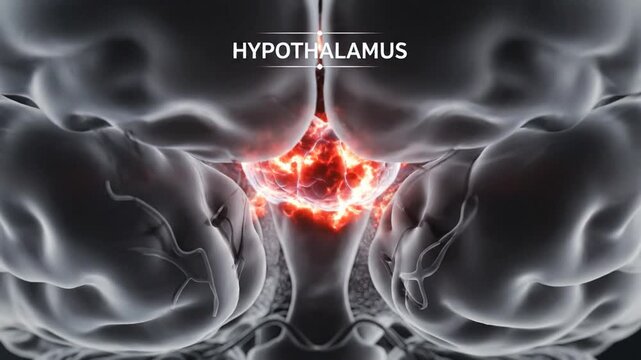 3D Illustration of the Human Hypothalamus Brain Region