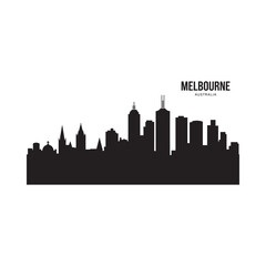 Fototapeta premium melbourne skyline silhouette on white background high quality