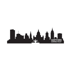 Fototapeta premium hartford connecticut skyline silhouette on white background