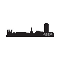Naklejka premium limerick ireland skyline silhouette on white background
