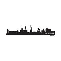Naklejka premium san salvador skyline silhouette on white background