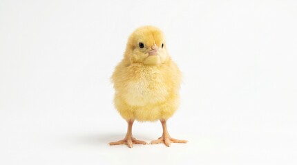 Obraz premium Charming Chick: A fluffy, yellow chick stands alone, capturing innocence and new beginnings.
