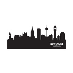 Obraz premium newcastle australia skyline silhouette on white background