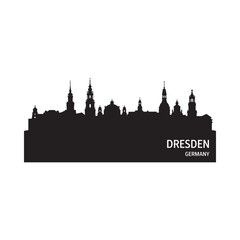Naklejka premium dresden skyline silhouette on white background high quality