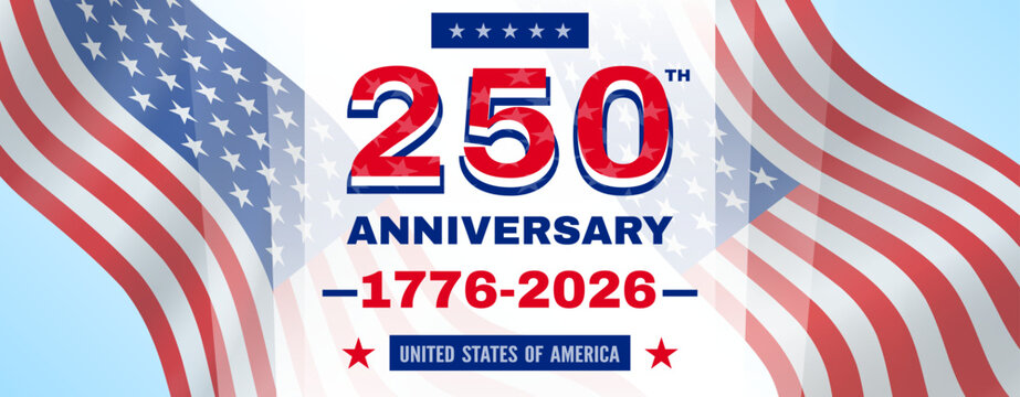 united states of america 250 th anniversary banner design vector illustration
