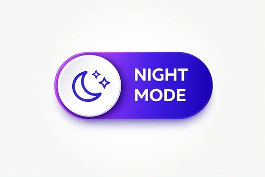 Modern night mode toggle button with moon and star icon