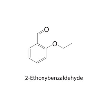 2-Ethoxybenzaldehyde skeletal structure. aldehyde compound schematic illustration. Simple diagram, chemical formula.