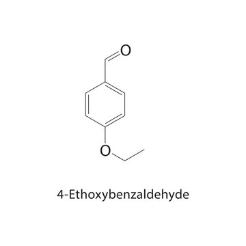 4-Ethoxybenzaldehyde skeletal structure. aldehyde compound schematic illustration. Simple diagram, chemical formula.