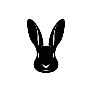 Silhouette of a rabbit head with long ears.