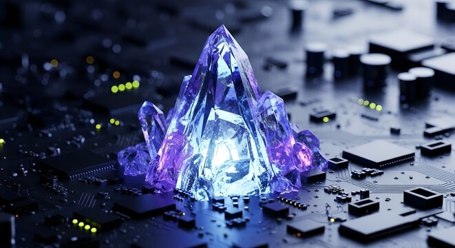 Refactored Crystal Formation Growing from Circuit Board Concept