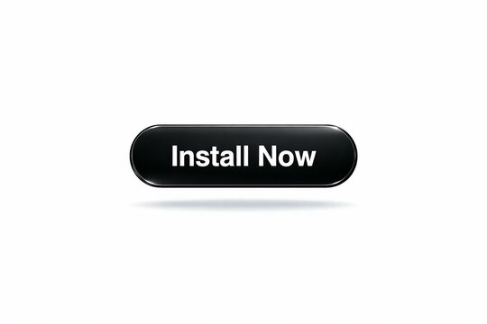 Modern black button with white install now text