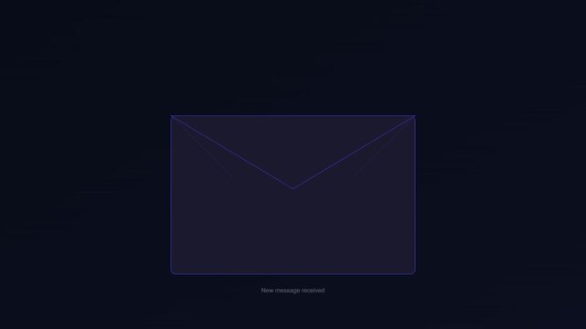 Email open animation new message envelope notification digital interface screen
